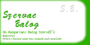szervac balog business card